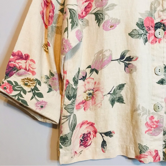 Carol Anderson Collection Linen Vintage Floral Button Blazer Jacket Size Medium - Picture 7 of 16